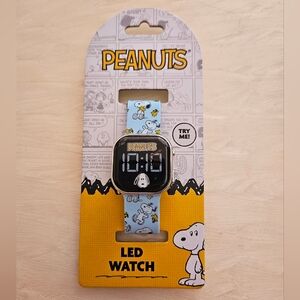Peanuts Snoopy LED Digital Watch with Light Blue PVC Strap